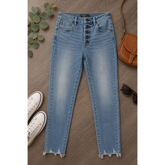 Abercrombie & Fitch Denim - Abercrombie & Fitch Simone High Rise Ankle Button Fly Jeans Women Size 27/4 (448